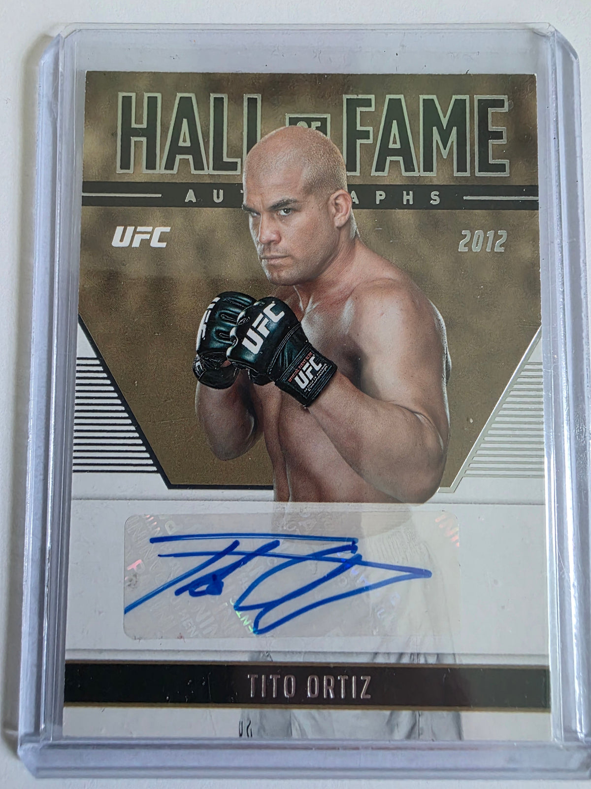 Tito Ortiz 2024 Topps Chrome UFC Hall of Fame Gold Refractor Auto /50 HFA-TOR Near Mint