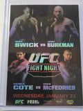 UFC Fight Night Live Fight Poster - Swick vs Burkman - 2010 Topps UFC Main Event