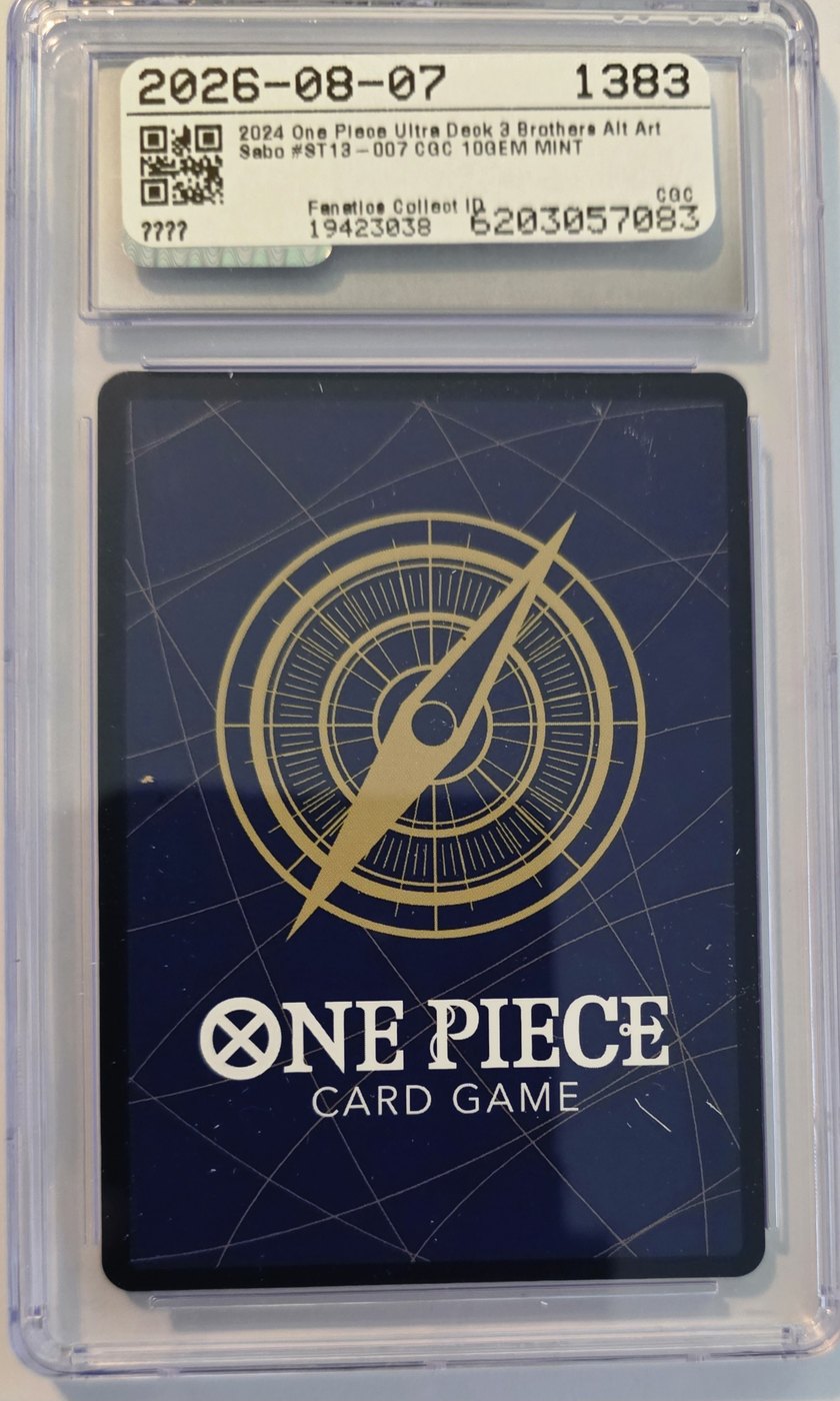 2024 One Piece ST13-007 Sabo Alternate Art Parallel CGC 10 Gem Mint back