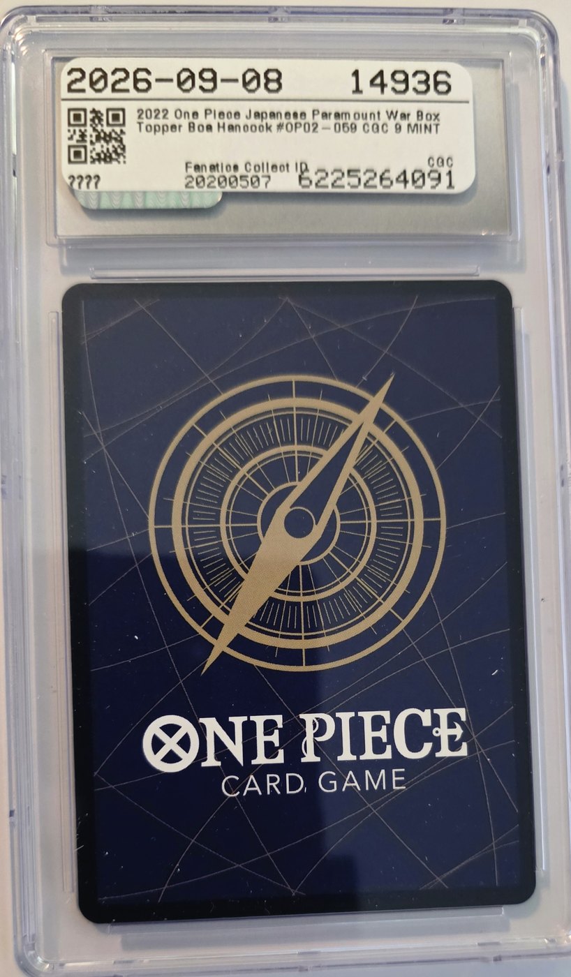 2022 One Piece OP02-059 Boa Hancock Box Topper Japanese CGC 9 Mint back