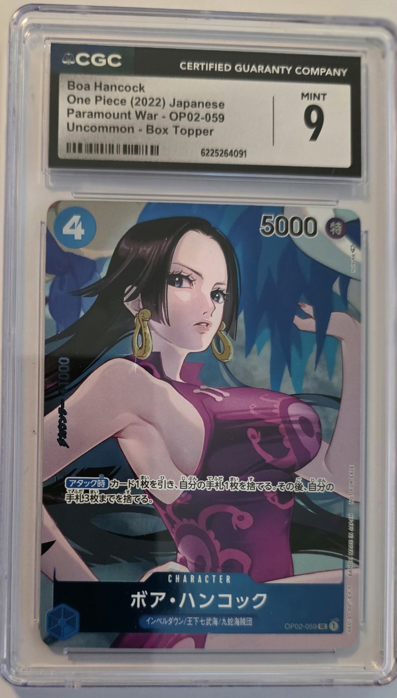 2022 One Piece OP02-059 Boa Hancock Box Topper Japanese CGC 9 Mint front
