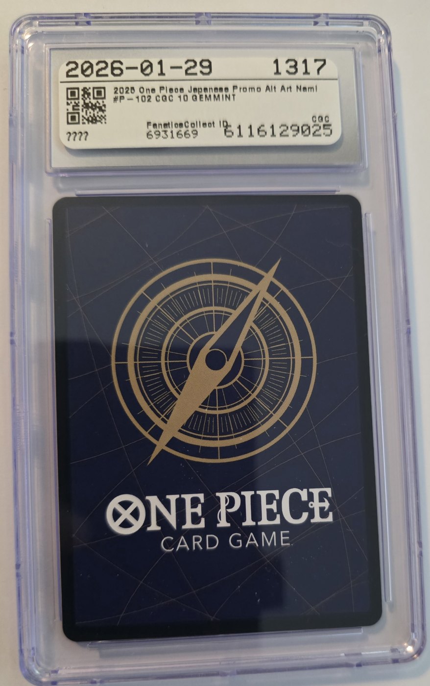 2025 One Piece P-102 Nami Alternate Art Promo Japanese CGC 10 Gem Mint back