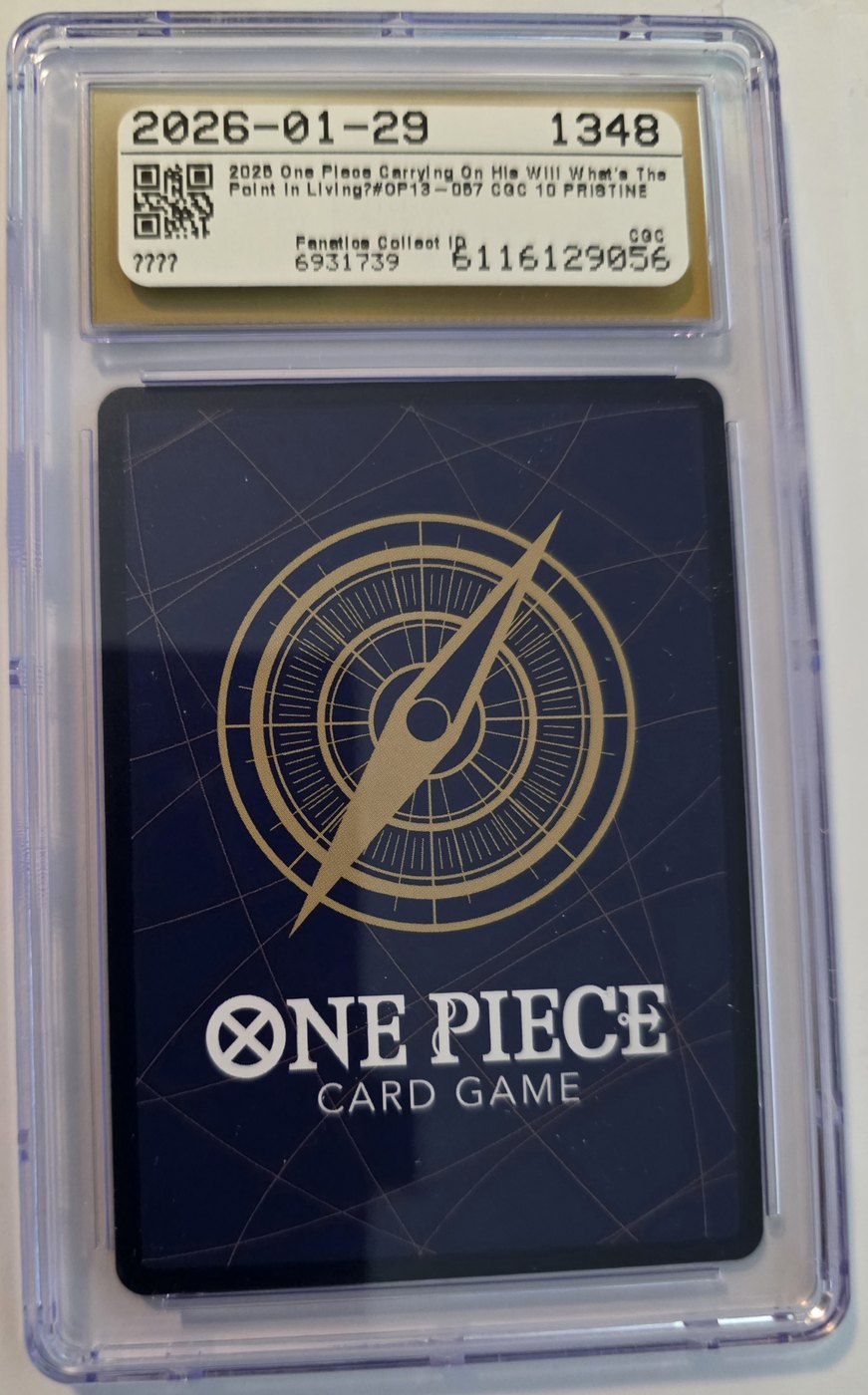 2025 One Piece OP13-057 If I Bowed Down to Power, What's the Point in Living? Rare CGC 10 Pristine back