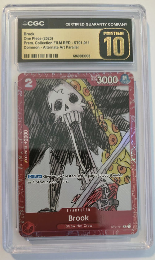 2023 One Piece ST01-011 Brook Premium Collection FILM RED Alternate Art Parallel CGC 10 Pristine front