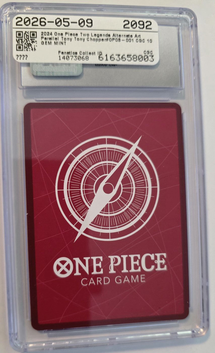 2024 One Piece OP08-001 Tony Tony.Chopper Leader Alternate Art Parallel Japanese CGC 10 Gem Mint back