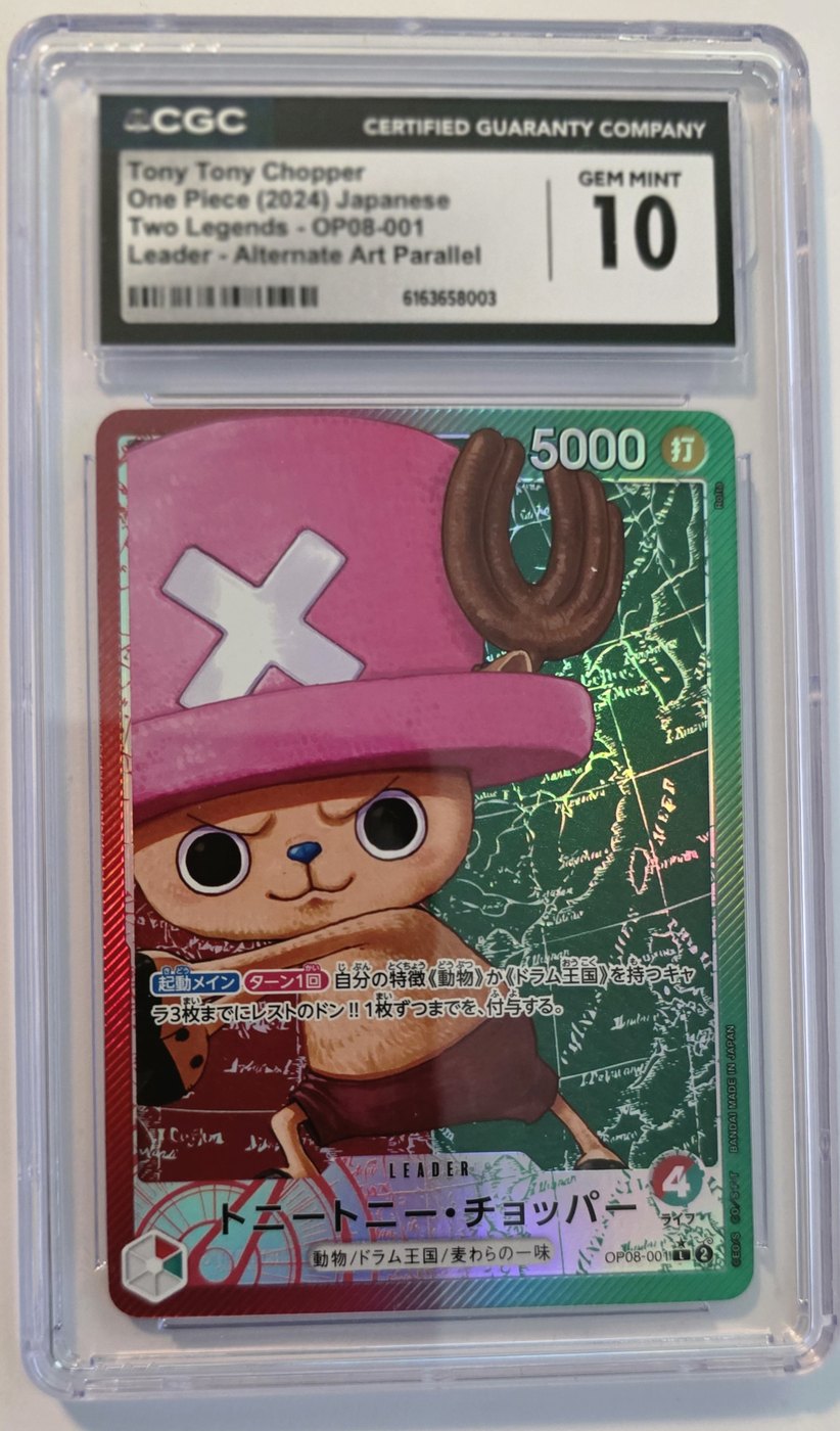 2024 One Piece OP08-001 Tony Tony.Chopper Leader Alternate Art Parallel Japanese CGC 10 Gem Mint front
