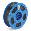High-resolution hero shot of the vibrant blue 3PI Tech Solutions 3D PLA Filament spool, black material, centered on a pure white background.