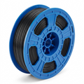 A high-resolution, centered photograph of a black 3PI Tech Solutions 3D PLA filament spool on a pure white background.