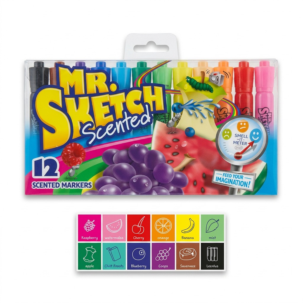 Pure high-resolution hero shot: Mr. Sketch Mr. Sketch Scented Chisel 12 Ct in a clean ecommerce setting.