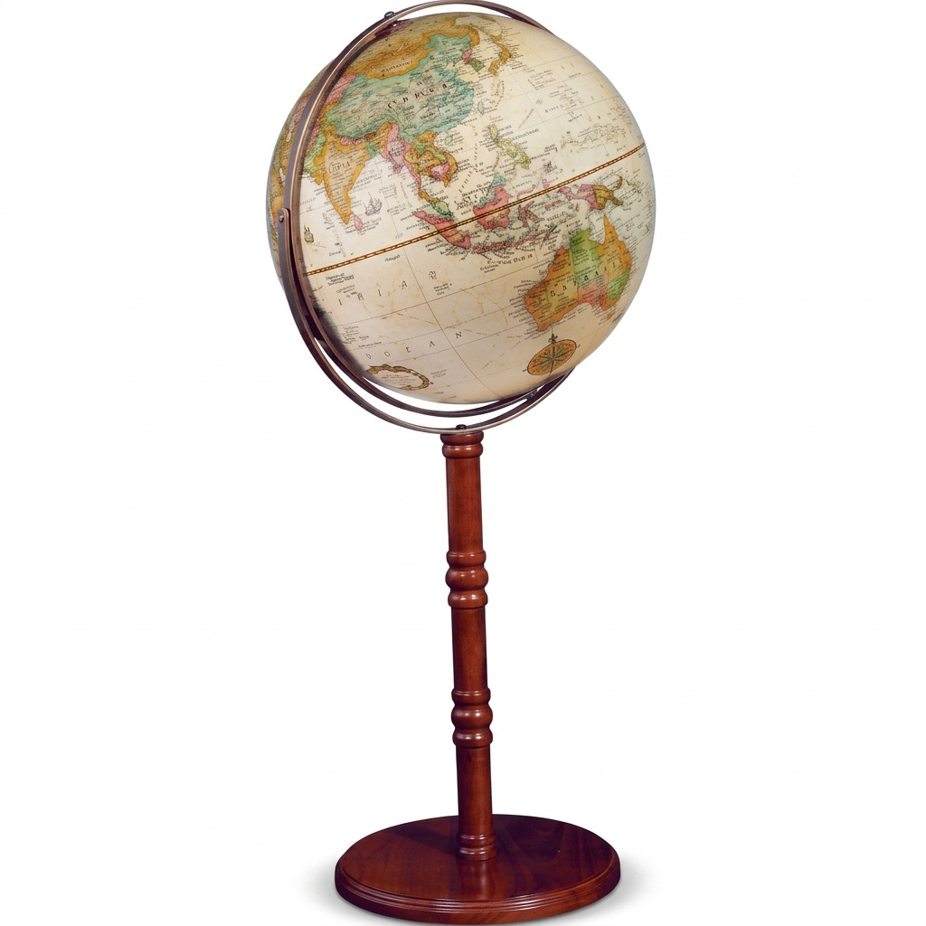A high-resolution image of the Replogle Globes Commander II floor globe, shown as a professional product hero shot on a white background.