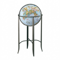 High-resolution hero shot of the Trafalgar 16" blue ocean floor globe on its metal stand against a pure white background.