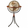 Replogle Santa Fe 16-inch floor globe with an antique-style map on a wrought iron tripod stand.