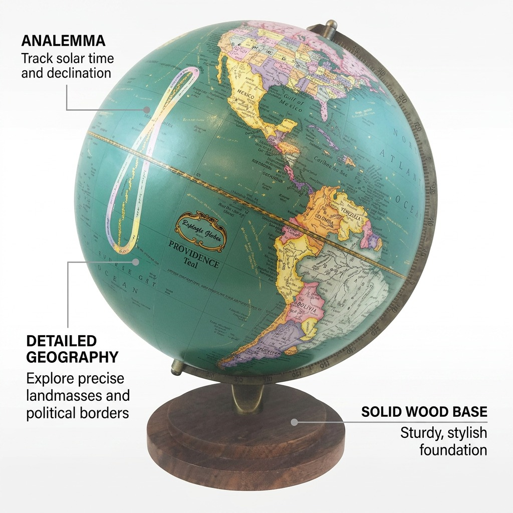 Replogle PROVIDENCE Teal globe, MPN: 35567, feature matrix infographic.