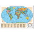 A premium, pure high-resolution ecommerce hero shot of the Replogle Globes WORLD WALL MAP - 6/1 - Laminated Blue, MPN: 72119, UPC: 039231721194, centered against a clean white background.