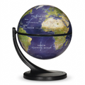 A premium, high-resolution hero shot of the canonical Replogle Satellite Wonderglobe with blue oceans and black stand, centered on a pure white background with a clean shadow.