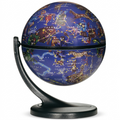A crisp, pure white-background hero shot of the dark blue Replogle Celestial Wonderglobe on its black metal stand.