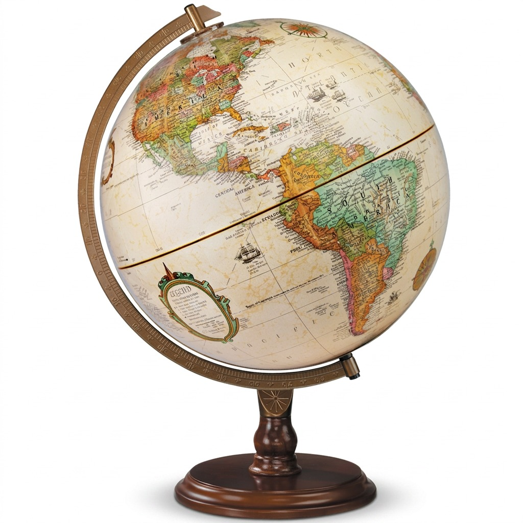 A high-resolution hero shot of the non-illuminated Replogle Lenox globe, centered on a pure white background.