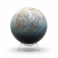 A precise product photograph of the Replogle Globes Astronomy Magazine EUROPA globe on its clear stand.