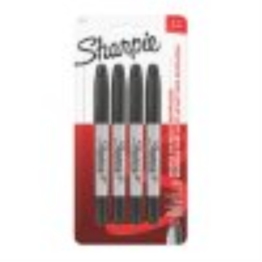 Sharpie Twin Tip Permanent Markers, Fine and Ultra Fine, Black, 4 Count