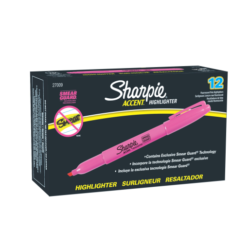 Sharpie Pocket Highlighter, Chisel Tip, Pink, 1 Unit