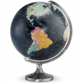 A crisp hero shot of the illuminated black ocean desk globe.