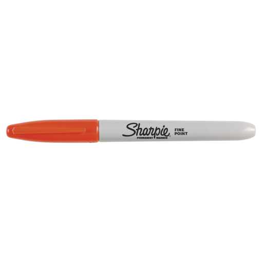Sharpie Permanent Marker, Fine Point, Orange, 1 Count