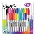 Sharpie Glam Pop Permanent Markers, Fine Point, Assorted Colours, 24 Count