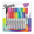 Sharpie Glam Pop Permanent Markers, Ultra Fine Point, Assorted Colours, 24 Count