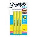 Sharpie Gel Highlighters, Bullet Tip, Yellow, 3 Count