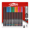 Sharpie Pens, Felt Tip, Fine Point (0.4 mm), Assorted Colours, 12 Count