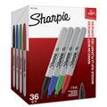 Sharpie Permanent Markers, Fine Point, Assorted Colours, 36 Count