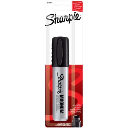 Sharpie Magnum Permanent Marker, Chisel Tip, Black, 1 Count