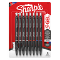 Sharpie S-Gel, Gel Pens, Medium Point (0.7 mm), Assorted Colours, 8 Count