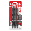 Sharpie S-Gel, Gel Pens, Medium Point (0.7 mm), Black Gel Ink Pens, 4 Count
