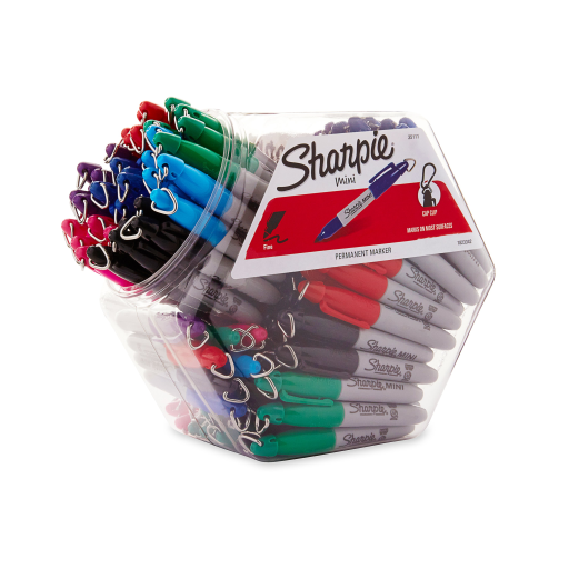 Sharpie Mini Permanent Markers, Fine Point, Assorted Colours, 72 Count