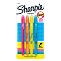 Sharpie Pocket Highlighters, Narrow Chisel Tip, Assorted Colours, 4 Count