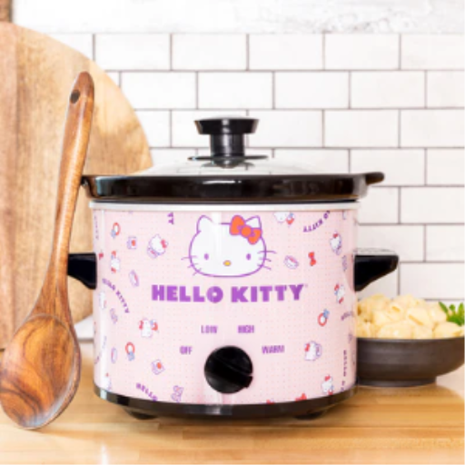 Hello Kitty 2-Quart Round Slow Cooker ? Compact Sanrio Kitchen Appliance for Meals & Dips