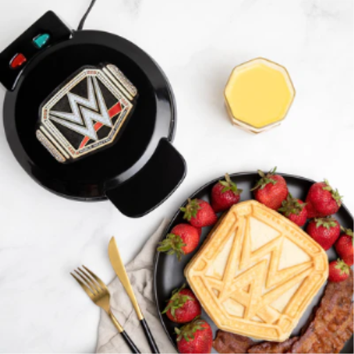 Uncanny Brands WWE Championship Belt Waffle Maker ? The Breakfast of Champions Non-Stick Waffle Iron