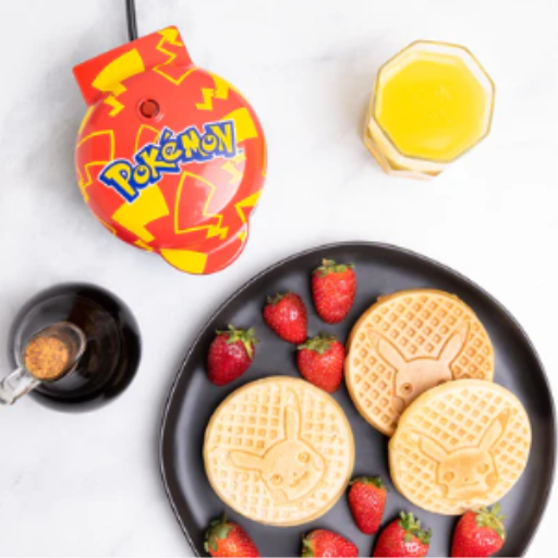 Pok?mon Pikachu 4-Inch Mini Waffle Maker ? Compact Non-Stick Waffle Baker for Quick Attacks
