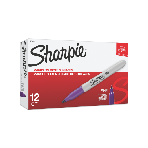 Sharpie Permanent Marker, Fine Point, Purple, 1 Unit
