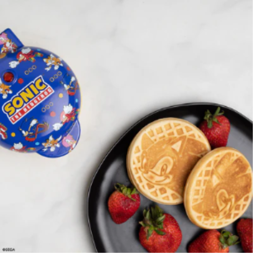 Sonic the Hedgehog Mini Waffle Maker - 4-Inch Non-Stick Portable Waffle Baker