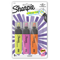 Sharpie Highlighter, Clear View Highlighter with See-Through Chisel Tip, Tank Highlighter, Assorted Colours, 3 Count
