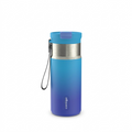 High-resolution 16oz Contigo Tween Dual Sip Indiglow ombre water bottle hero shot, pure white background.