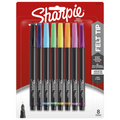 Sharpie Pens, Felt Tip, Fine Point (0.4 mm), Assorted Colours, 8 Count