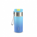 Contigo 16oz Tween Dual Sip water bottle in Glacial Blink blue ombre with carry strap and lid.