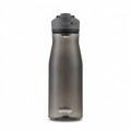 High-resolution hero product shot of the grey Contigo 40 oz Autoseal Cortland 2.0 Licorice BPA-free plastic water bottle, centered against a pure white background.