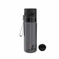 Contigo 24oz AutoPop water bottle in Licorice plastic with a leak-proof lid and agitator ball.