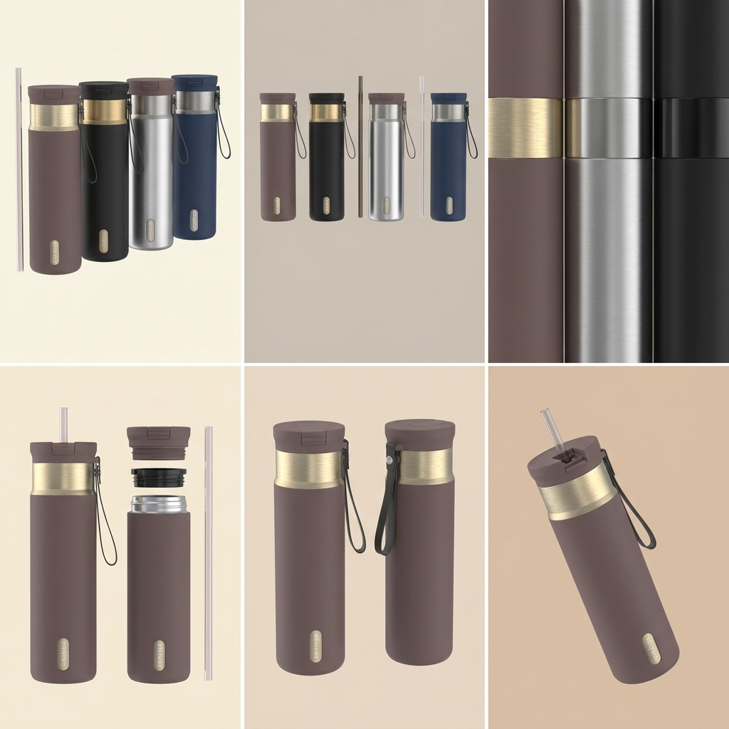 Grid of Contigo 24oz SnapSeal PVD Tumblers showing Terra and other colors from various angles.
