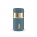 Contigo 10oz SnapSeal Travel Mug in Denim Blue with gold-tone accents and leak-proof lid.