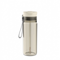 Contigo 24 oz Dual Sip water bottle in Oatmilk with clear body, straw, and carry loop.